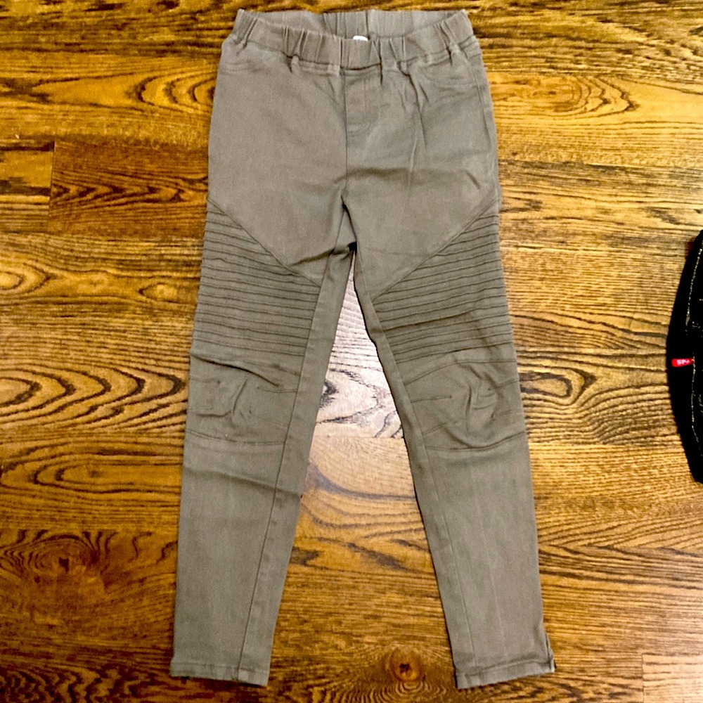 Army green Moto leggings